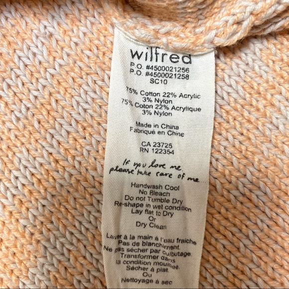 Wilfred Aritzia Cropped Peach Sweater with Pockets - Picture 7 of 10